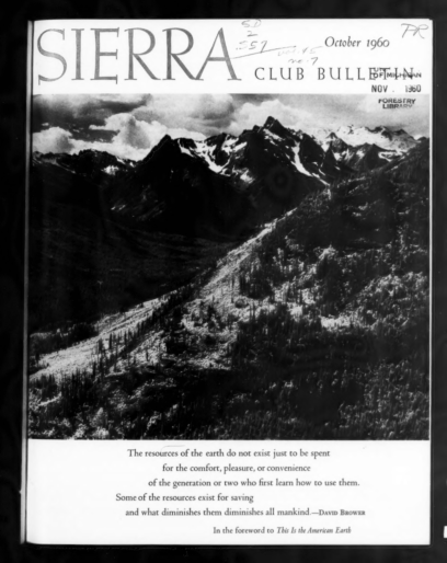 Sierra Club Bulletin 1960 Vol 45 No 7 October thumbnail